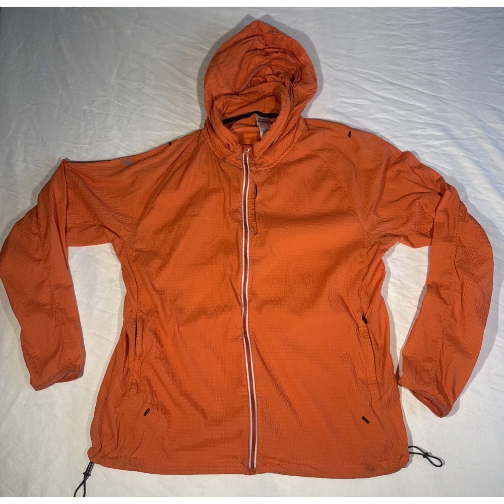 Gymshark Jacket Men's Large Orange Sport Windbreaker Athletic Lightweight Hooded